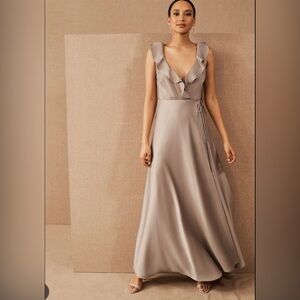 BHLDN Tansy Satin Charmeuse Maxi Dress